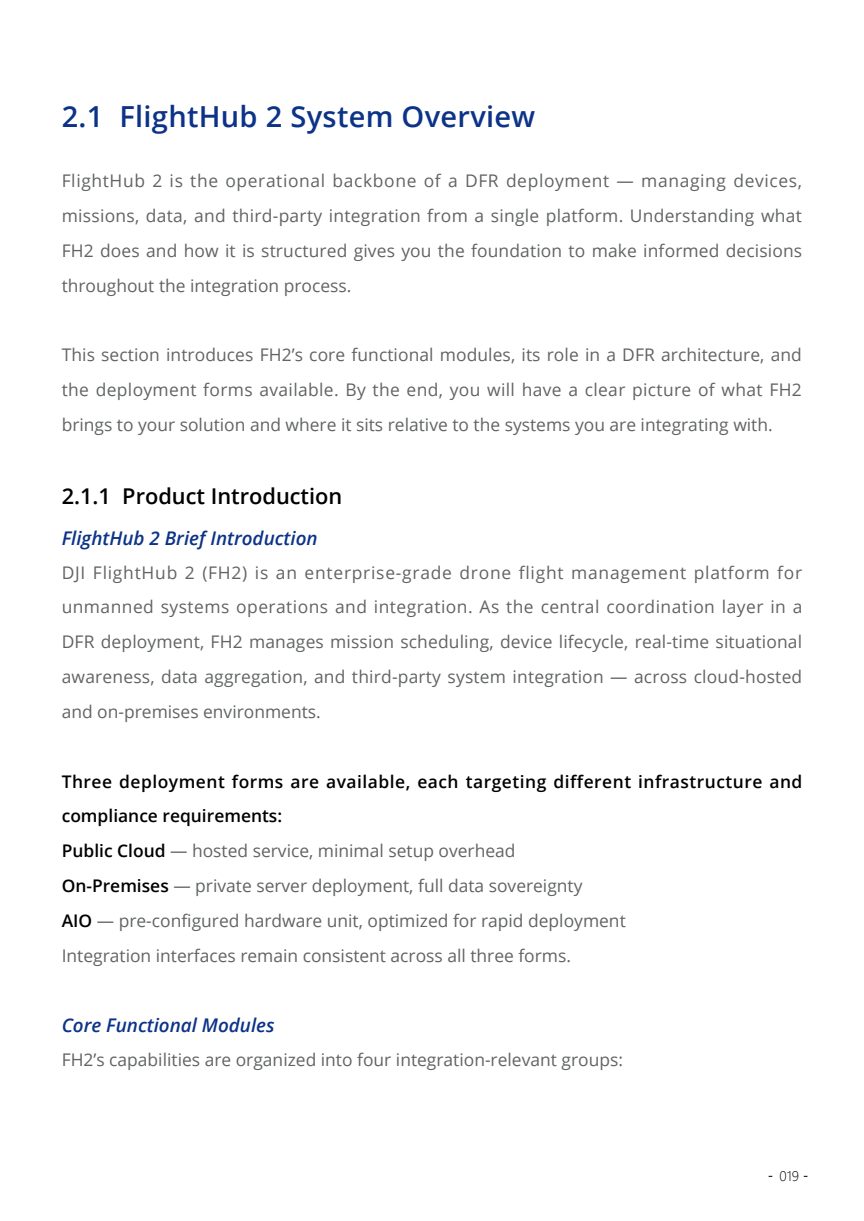 FlightHub 2 DFR overview from whitepaper
